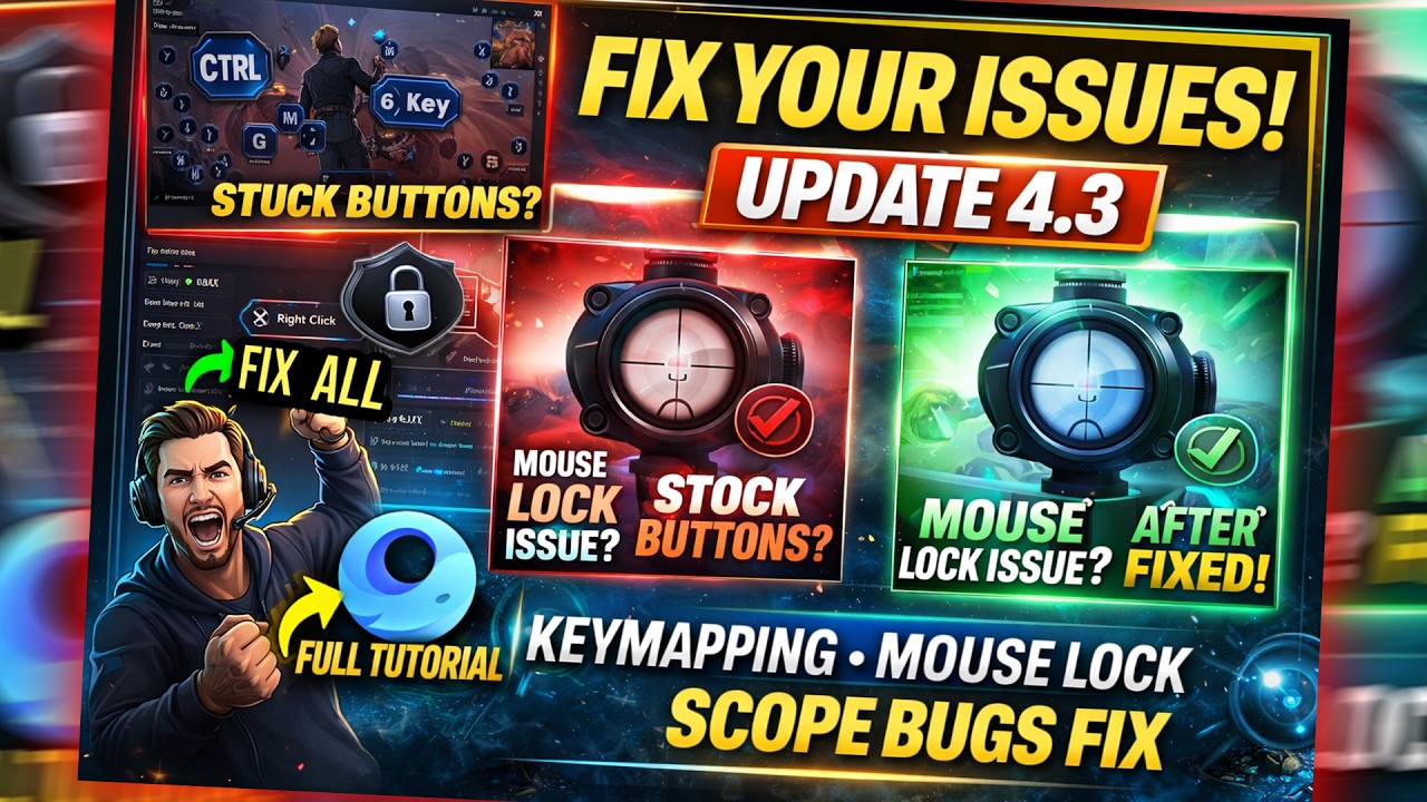 Gameloop PUBG Mobile 4.3 Fix ✅ Mouse Lock, Scope & Keymapping Issue Solved🔧