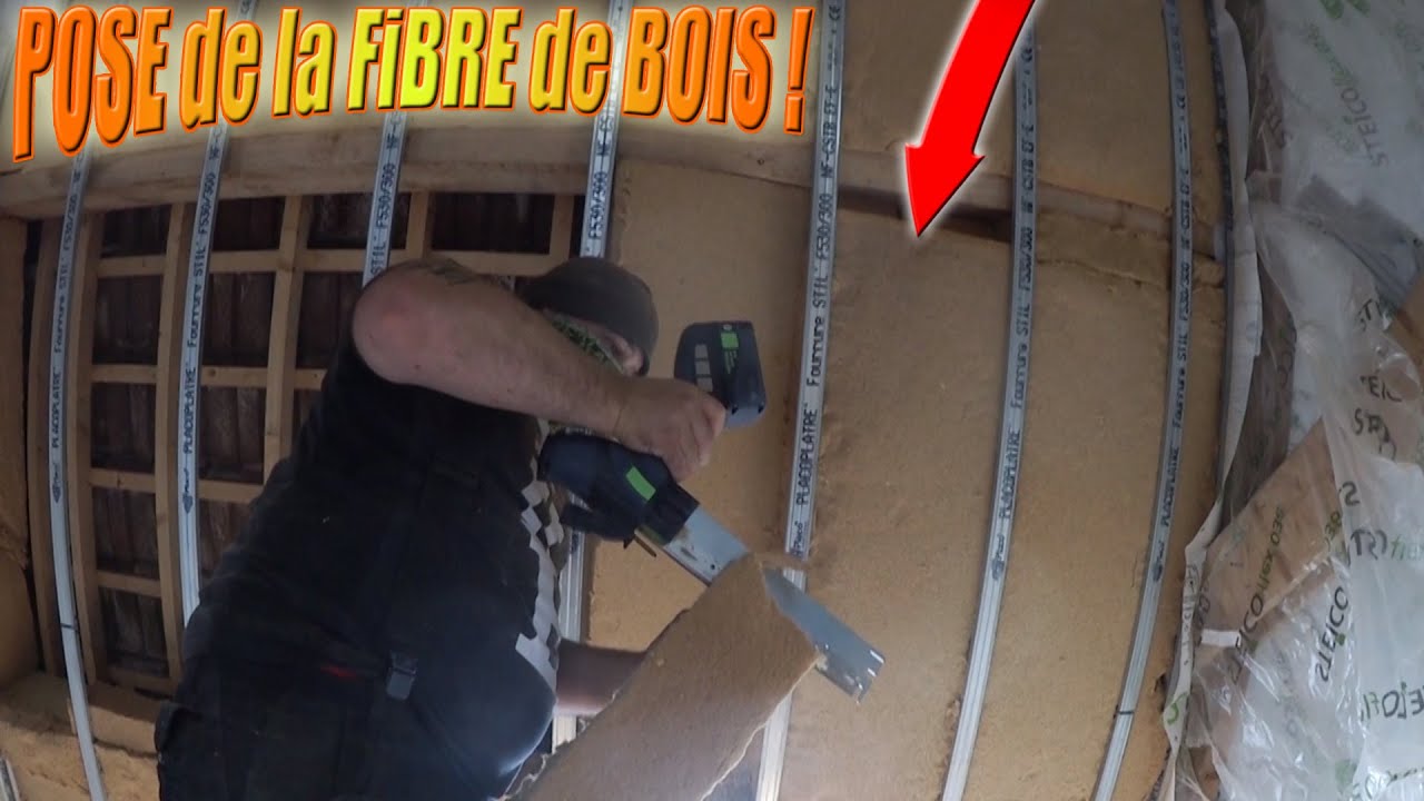 ➡️ Pose Fibre de Bois... méthode simple d'isolation sous fourrures Placo !