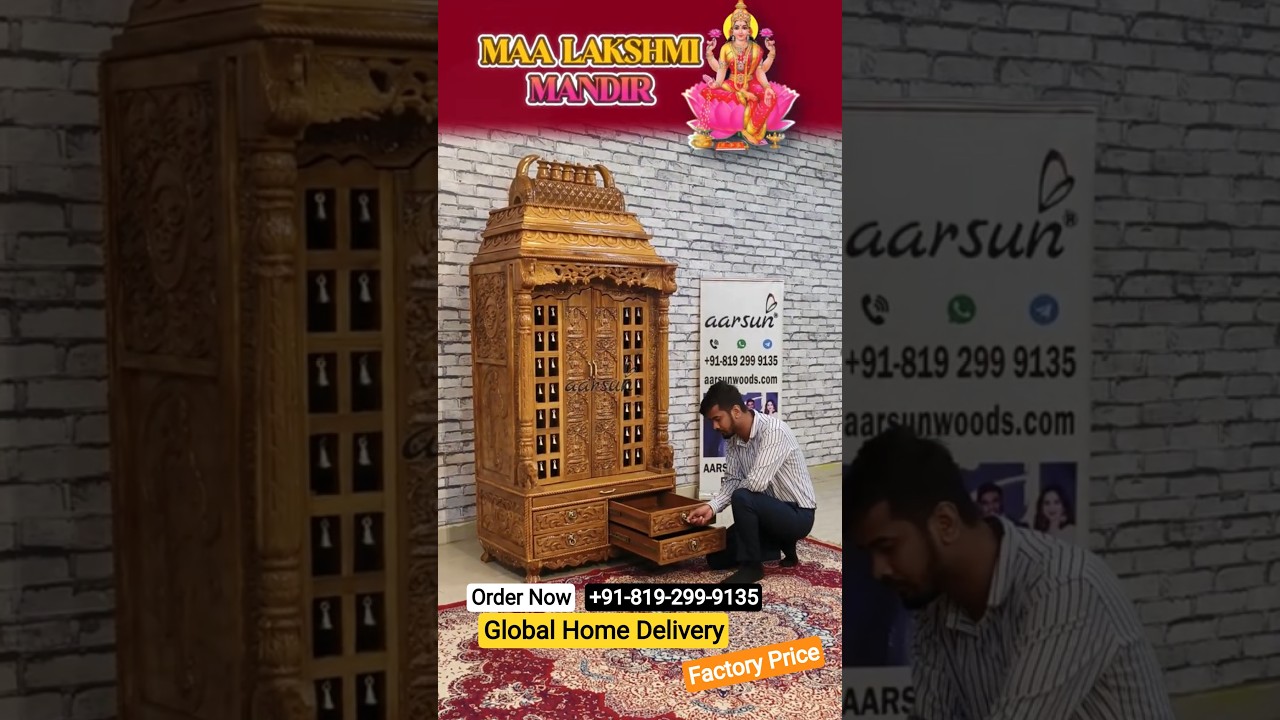 Best Mandir design ideas in teakwood / Home Temple / Wooden Mandir