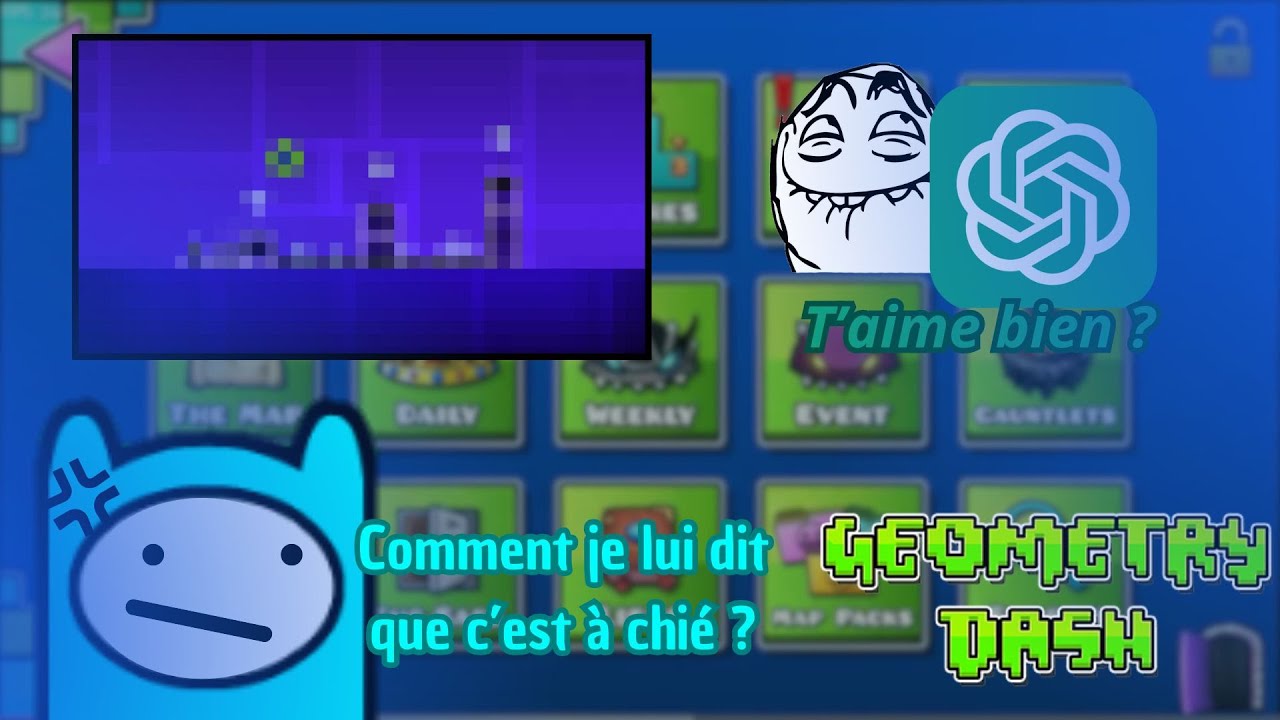 Geometry Dash mais Chat GPT a créé un niveau
