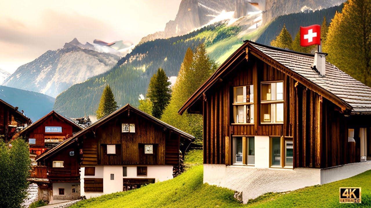 M&uuml;rren Village - Paradisiacal Switzerland | 4K UHD 60fps Video | Swiss Valley