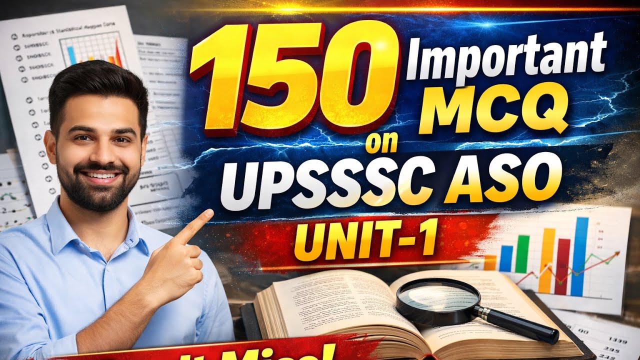  Crack UPSSSC ASO 2026: 150 Important MCQs (Unit-1) 💯#upsssc #aso #aso2026 #asopreparation #news 