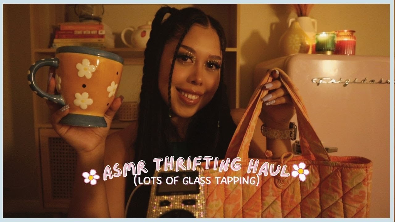 ASMR | ✿ TINGLY THRIFT HAUL FROM GOODWILL (lots of glass tapping)