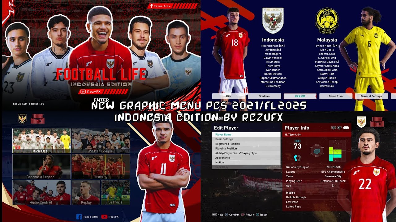 Graphic Menu Indonesia Edition - PES 2021 & Football Life 2025