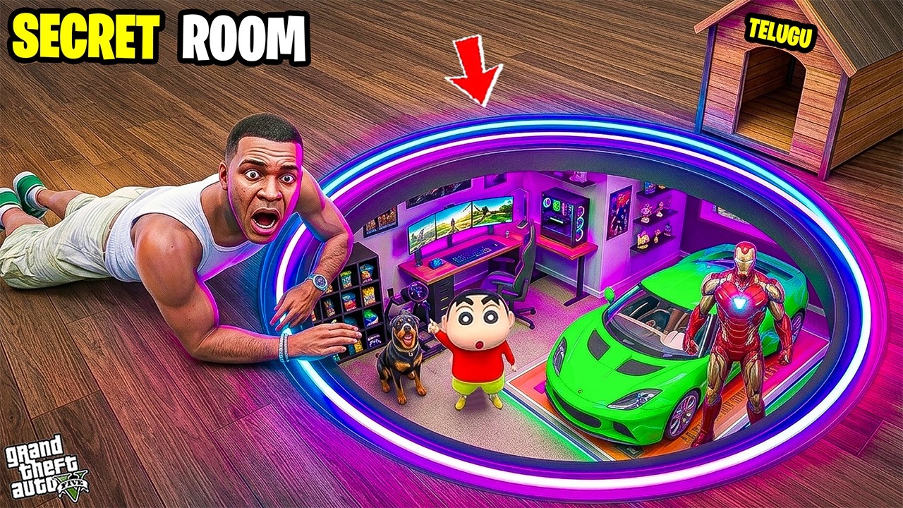 Gta5 Telugu- Franklin Fight With Shinchan to Find Most SECRET BASE😱 Shocking Video
