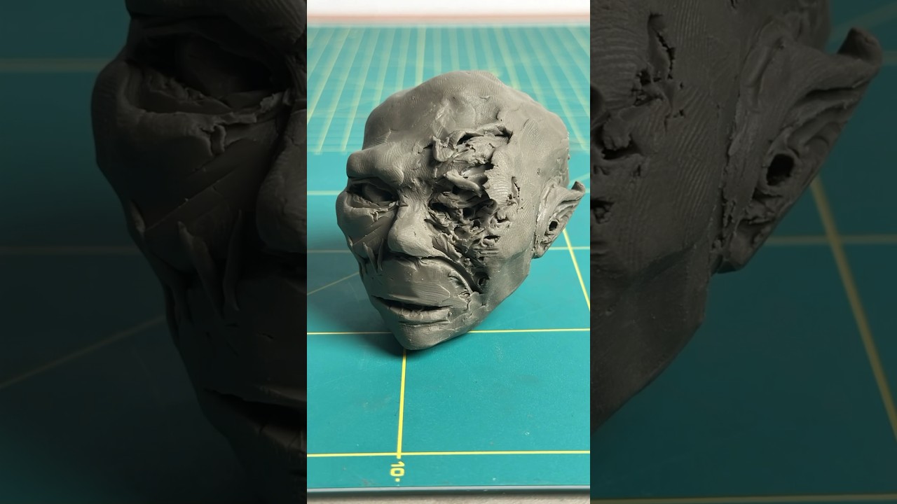 #asmr, making the sculpture of zombie in 7 seconds.