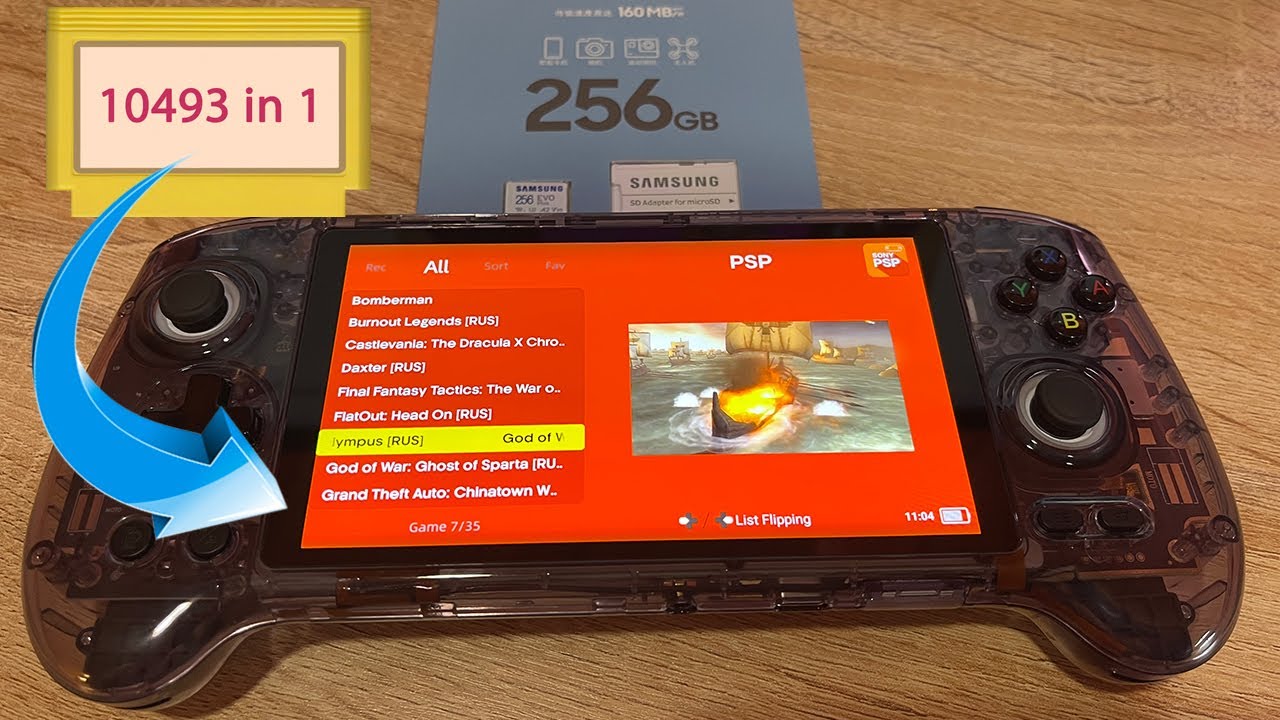 Готовая карта памяти с играми для Anbernic RG557 на 256gb, сборник 10493 ретро игры, русские версии