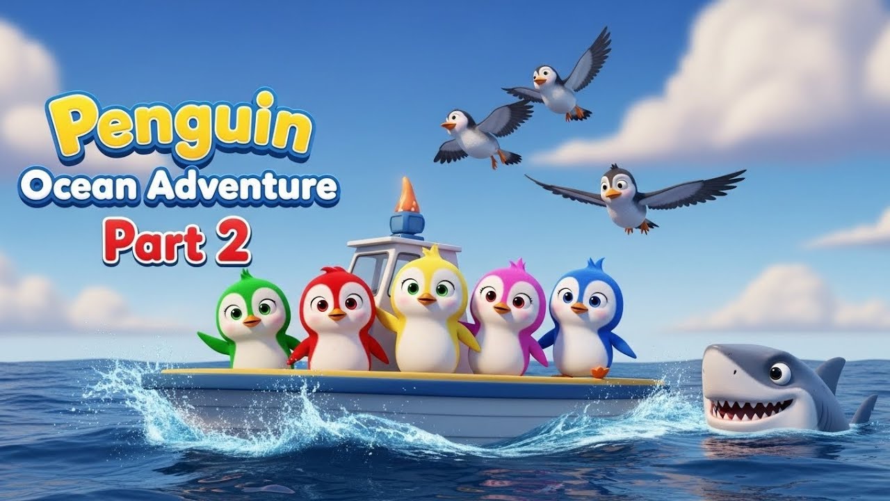 Penguin Ocean Adventure Part 2 🐧🌊 | Five Little Penguins Sea Adventure | Kids Cartoon Story