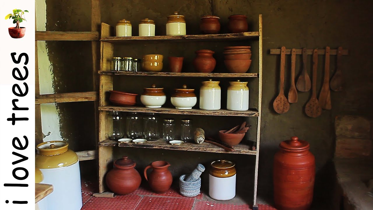hobbit house I kitchen set up I pots I primitive