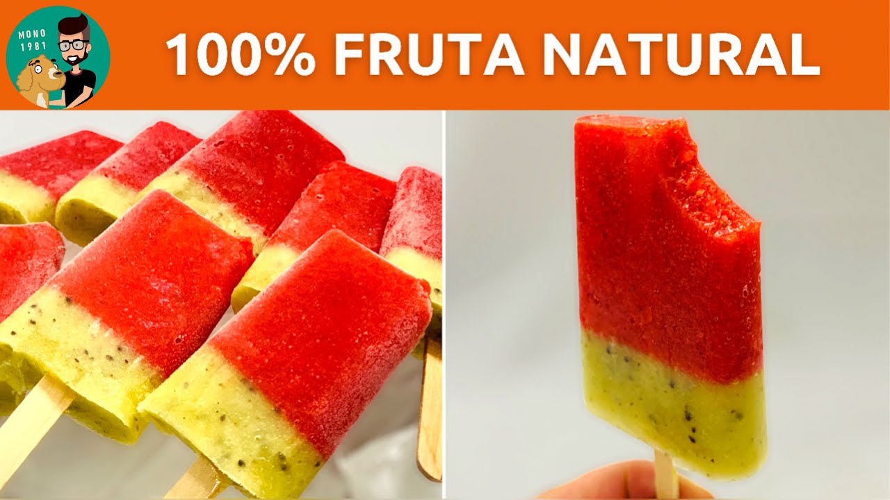 Cómo Hacer Helados de Fruta Natural Kiwi Frutilla y Receta de Base para Helados de Agua / MONO 1981