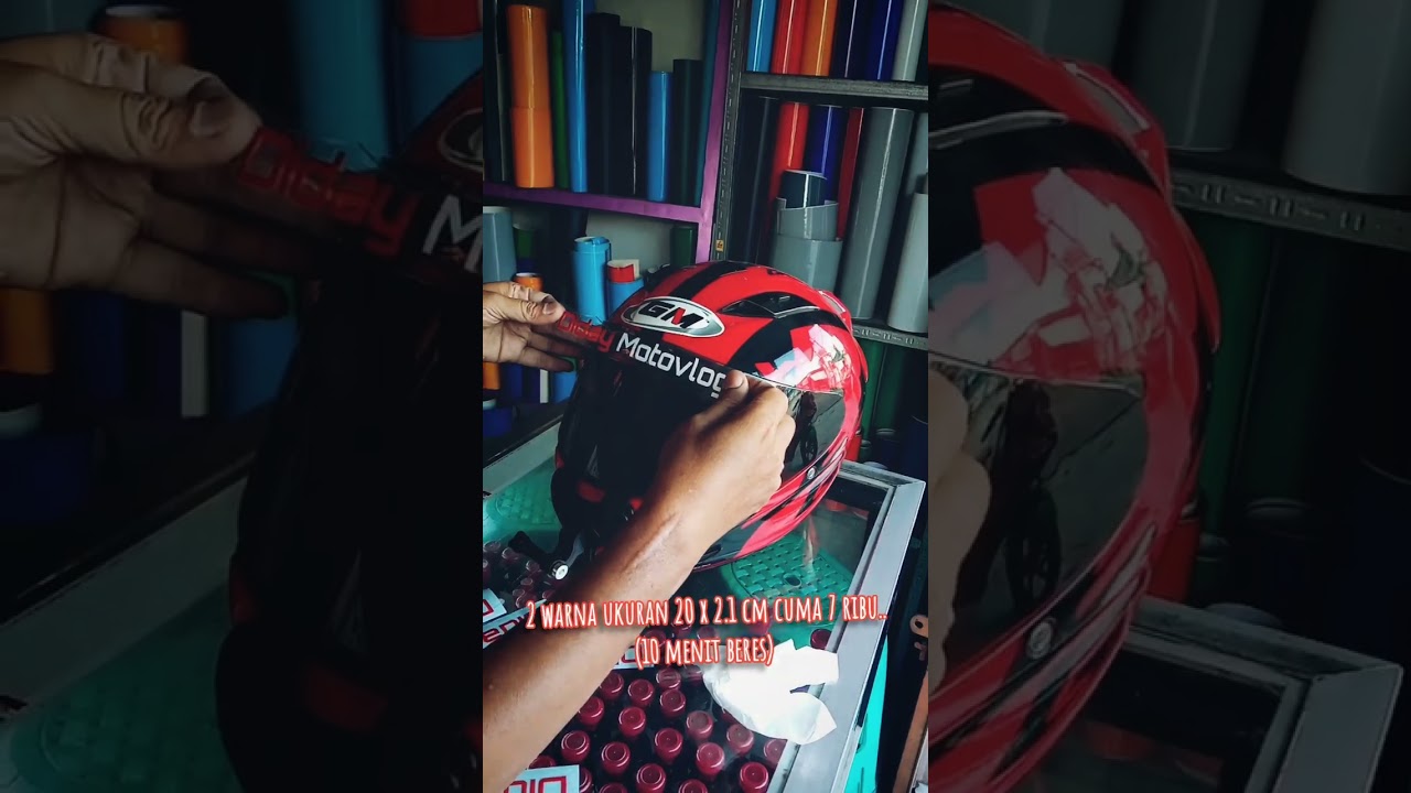 Cutting Sticker Custom Di Helm #motovlog #helmet #cuttingsticker #custom #didaymotovlog