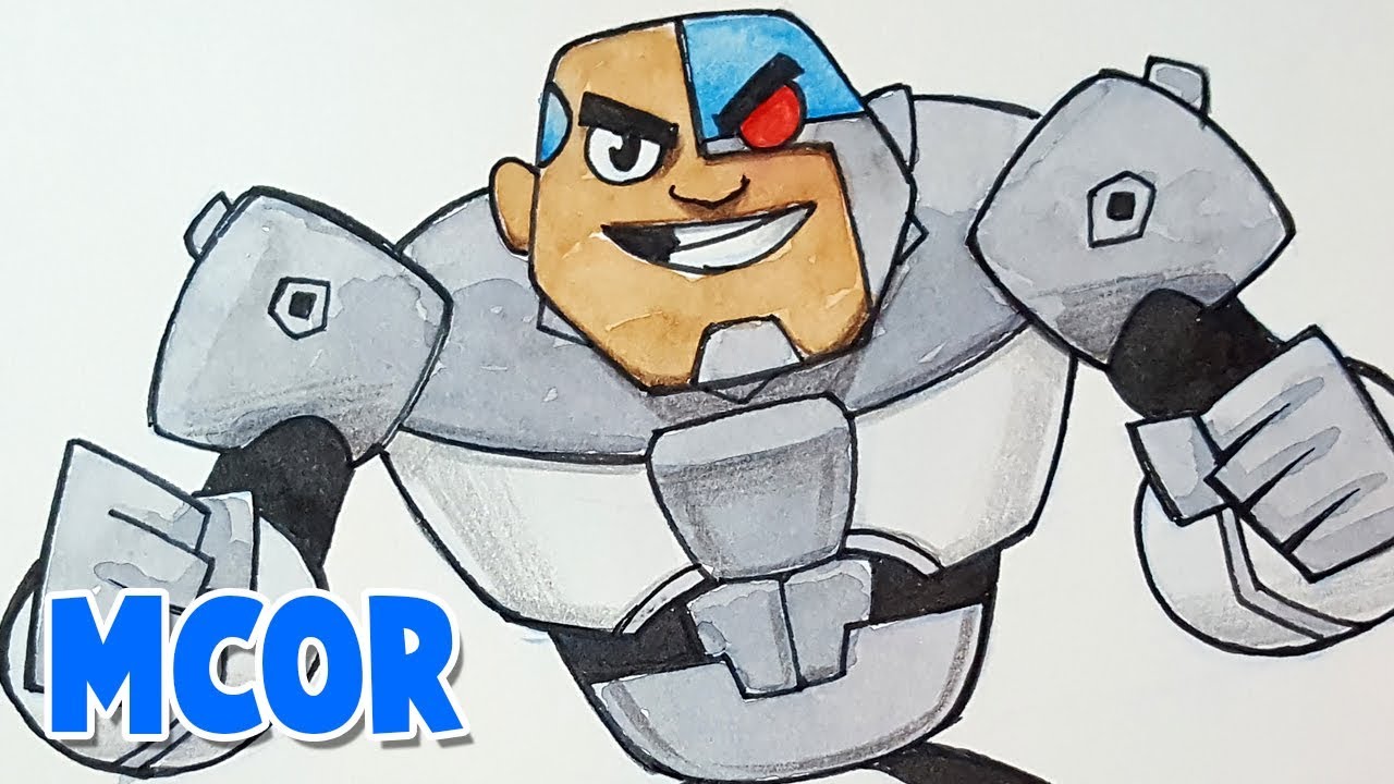 Como Dibujar Cyborg de Jovenes Titanes | Teen Titans Go