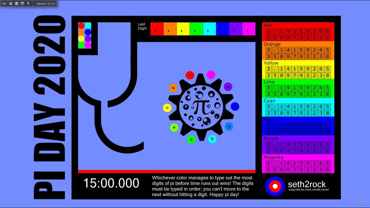 Pi Day 2020 - Special Marble Race