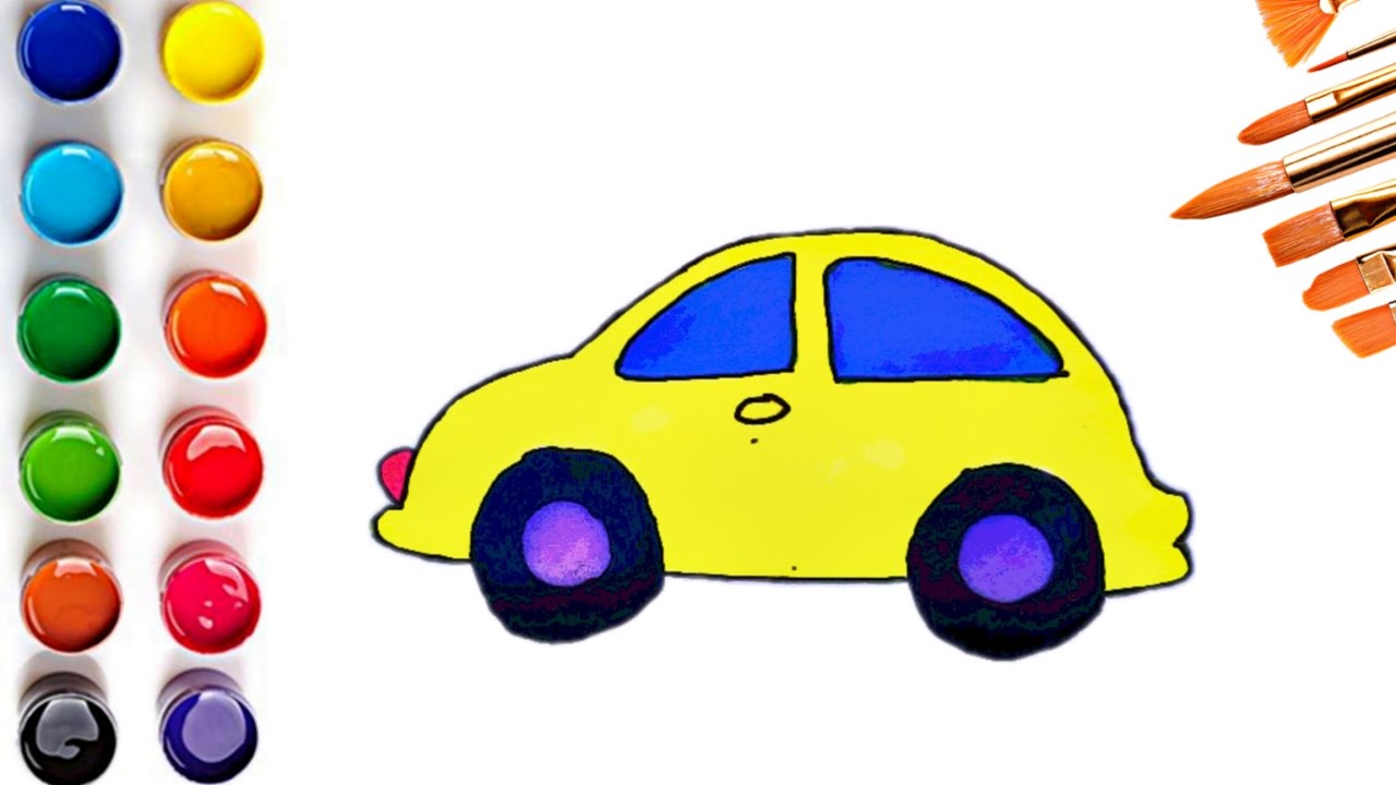 How To Draw Cute And Easy Car For Kids 