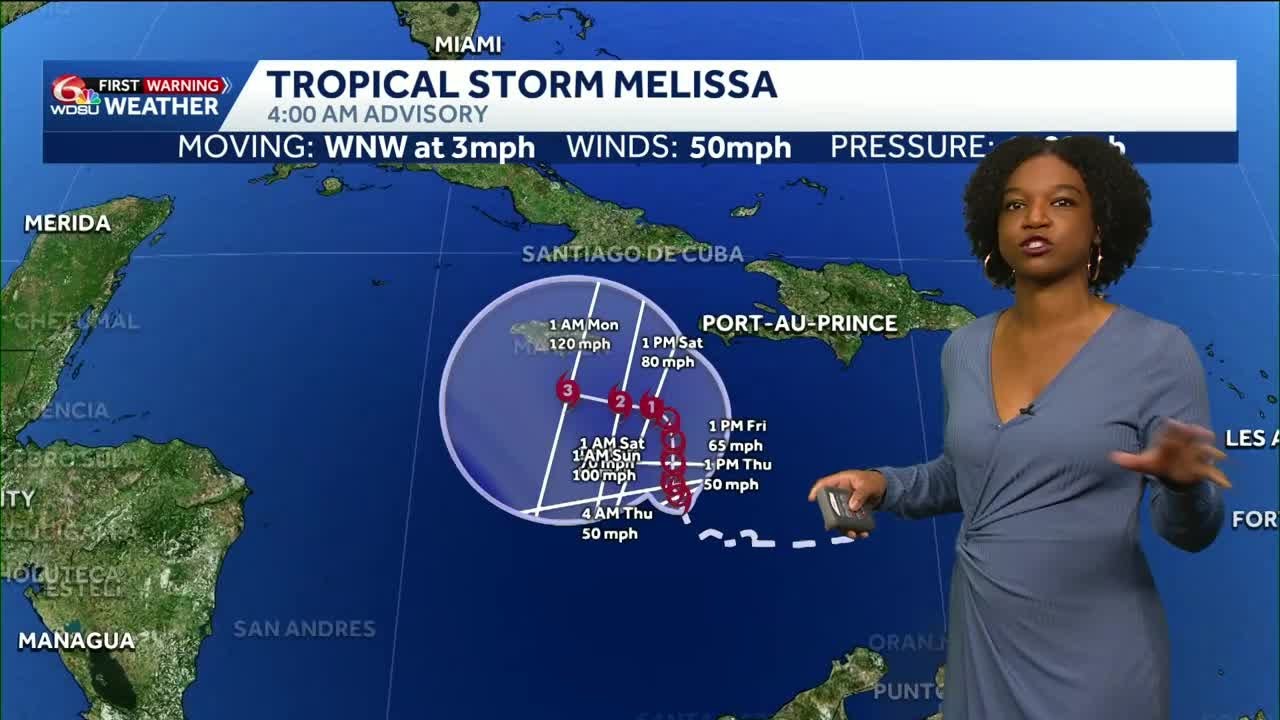 Thursday morning tropical update: Tropical Storm Melissa expected to become a major hurricane