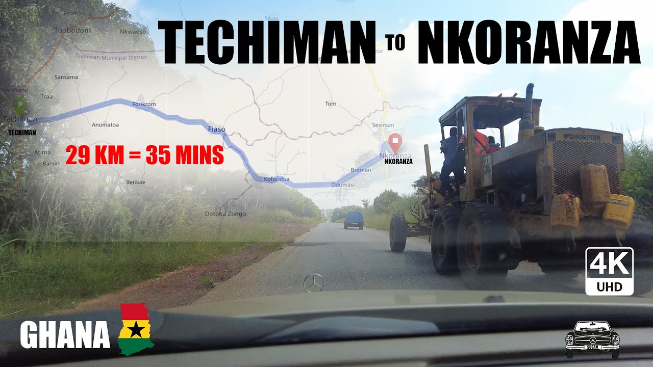 Techiman to Nkoranza Road Travel in Ghana 4K