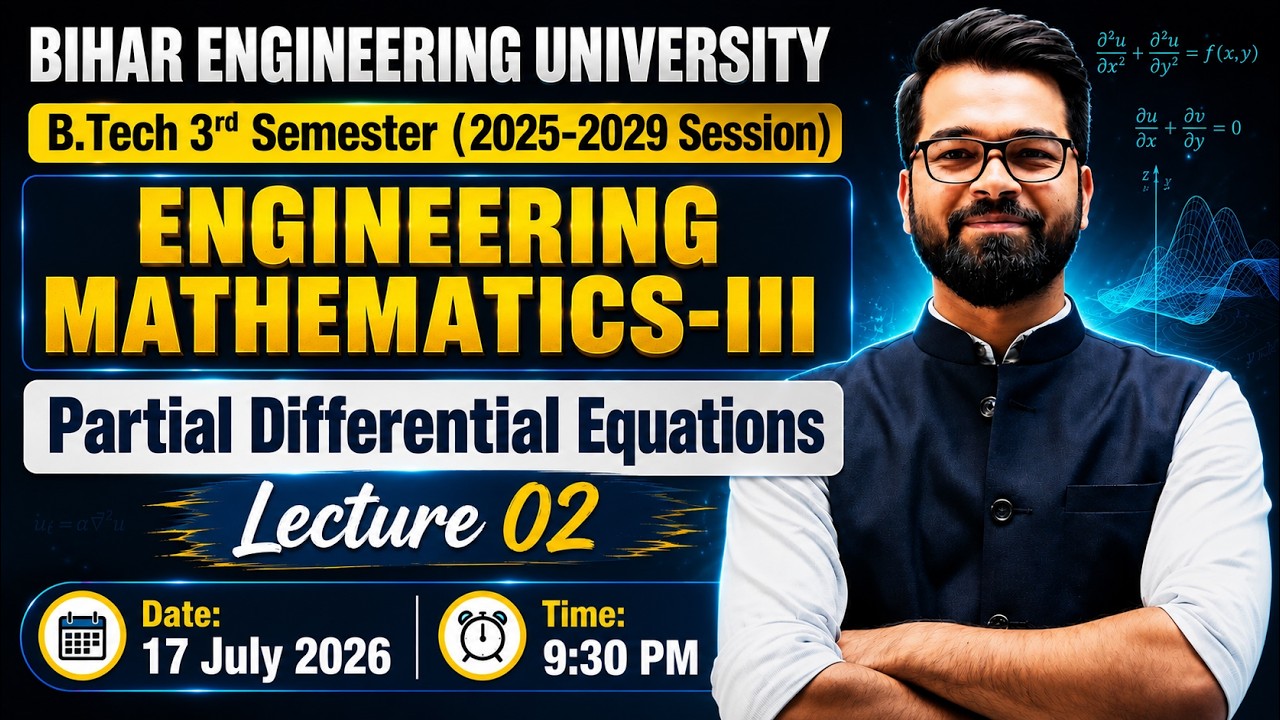 Engineering Mathematics-III | Partial Differential Equations(PDE) Introduction | B.Tech 3rd Sem #beu