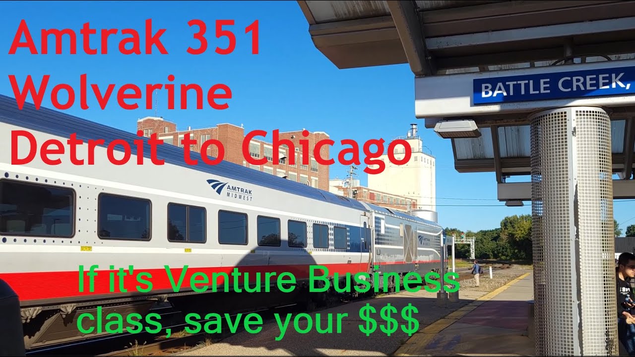 Amtrak's Wolverine - Detroit to Chicago in Venture Business Class