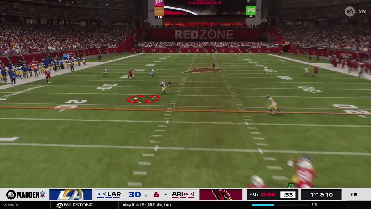 Madden 26  Rams vs Cardinals. Full game week  9