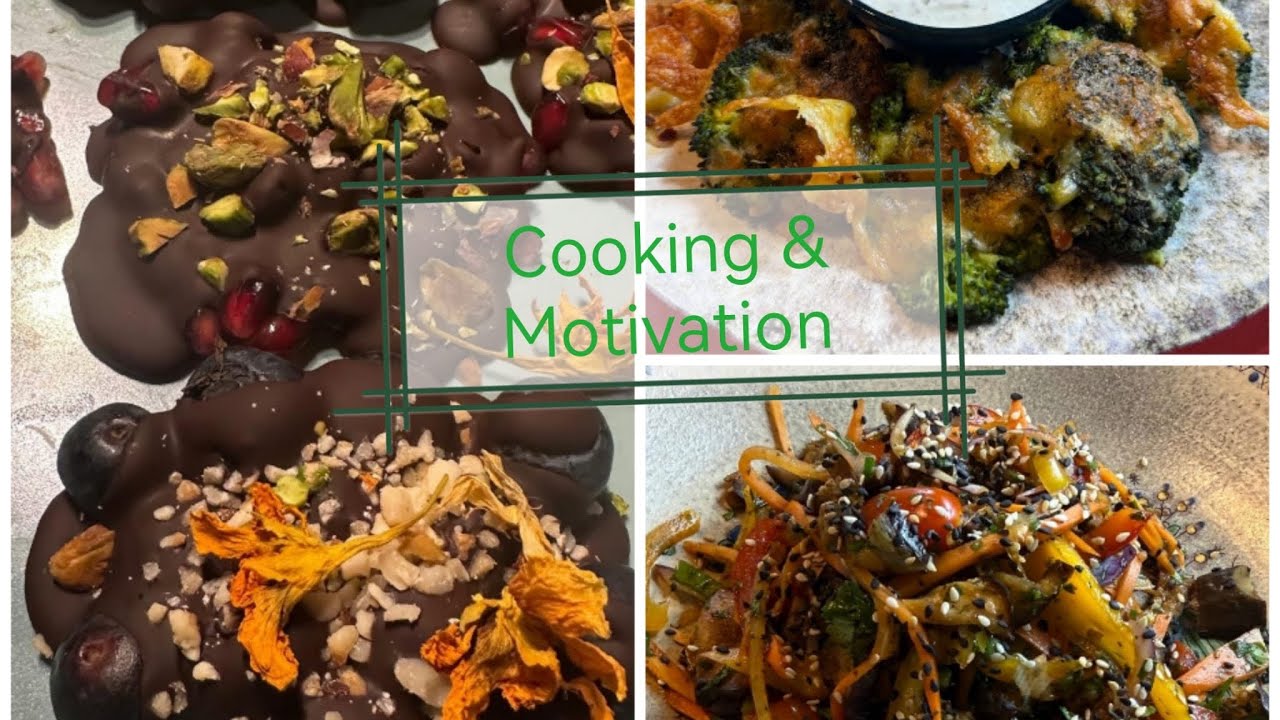 Kolorowy LIVE 😱🍆🥦 Sałatka azjatycka + ser + owoce zalane czekoladą 🍫🫐🍓