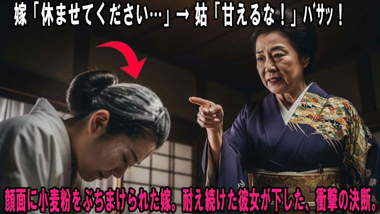 嫁「休ませてください…」→ 姑「甘えるな！」ﾊﾞｻｯ！顔面に小麦粉をぶちまけられた嫁。耐え続けた彼女が下した、衝撃の決断。
