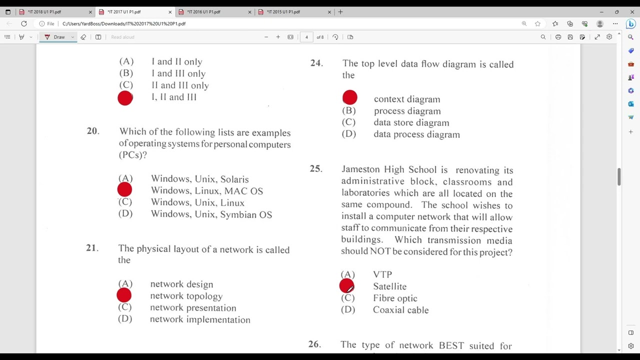 Cape Information Technology Unit 1 Paper 1 2018-2015 Solutions