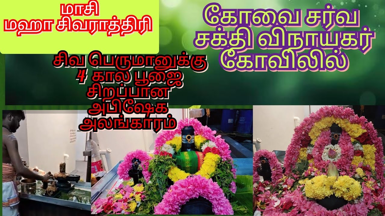🙏 மஹா சிவராத்திரி  சிவனுக்கு 4 கால பூஜை. பக்தர்கள் சங்காபிஷேகம் சர்வ சக்தி விநாயகர் கோவில் கோவை.