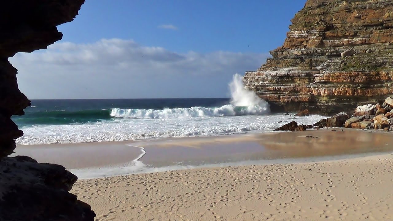 1 hour beautiful hidden beach video viewed from sea cave - relaxing nature video HD 1080P