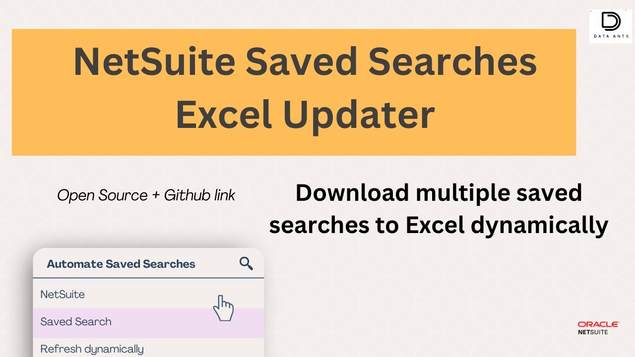 Динамический экспорт сохраненных поисковых запросов NetSuite в Excel | Открытый исходный код