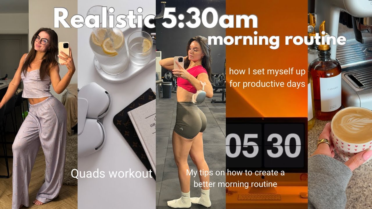 MY REALISTIC 5AM MORNING ROUTINE | my tips on how to have a productive morning, quads session & work