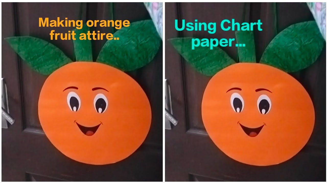 How to make Orange colour fancy dress using chart /Orange attire#soft #coloursdaycelebration #craft 