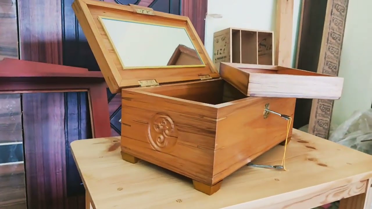 TEAK WOOD CASH AND JEWELLERY BOX
