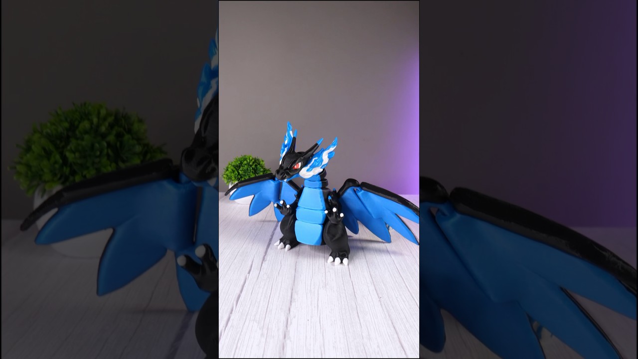 Mega Charizard X - Flexi Articulated Pok&eacute;mon | IXPatch | 3D Printing Ideas