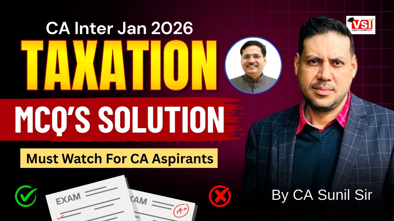 📘 Taxation MCQ Solutions – CA Inter Jan 2026 | ✅ Full Answer Key & Evaluate Your Performance