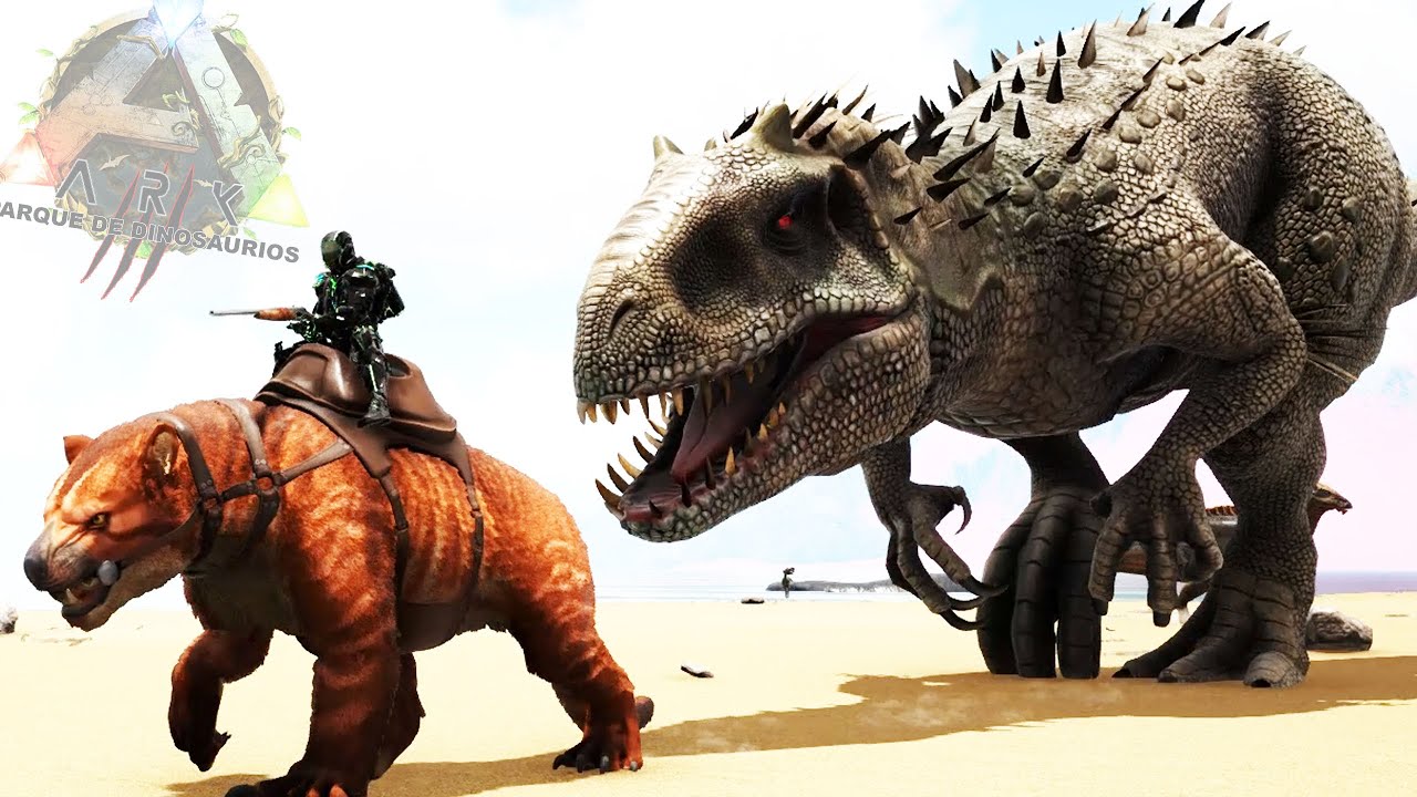 EL INDOMINUS REX SE HA ESCAPADO! cazando al dinosaurio hibrido mas peligroso ARK Jurassic World 3
