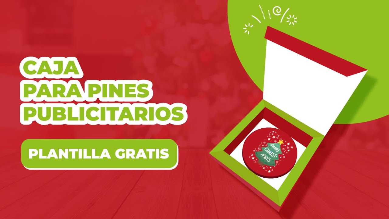 🎯PLANTILLA GRATIS 🎁 Caja para pines publicitarios