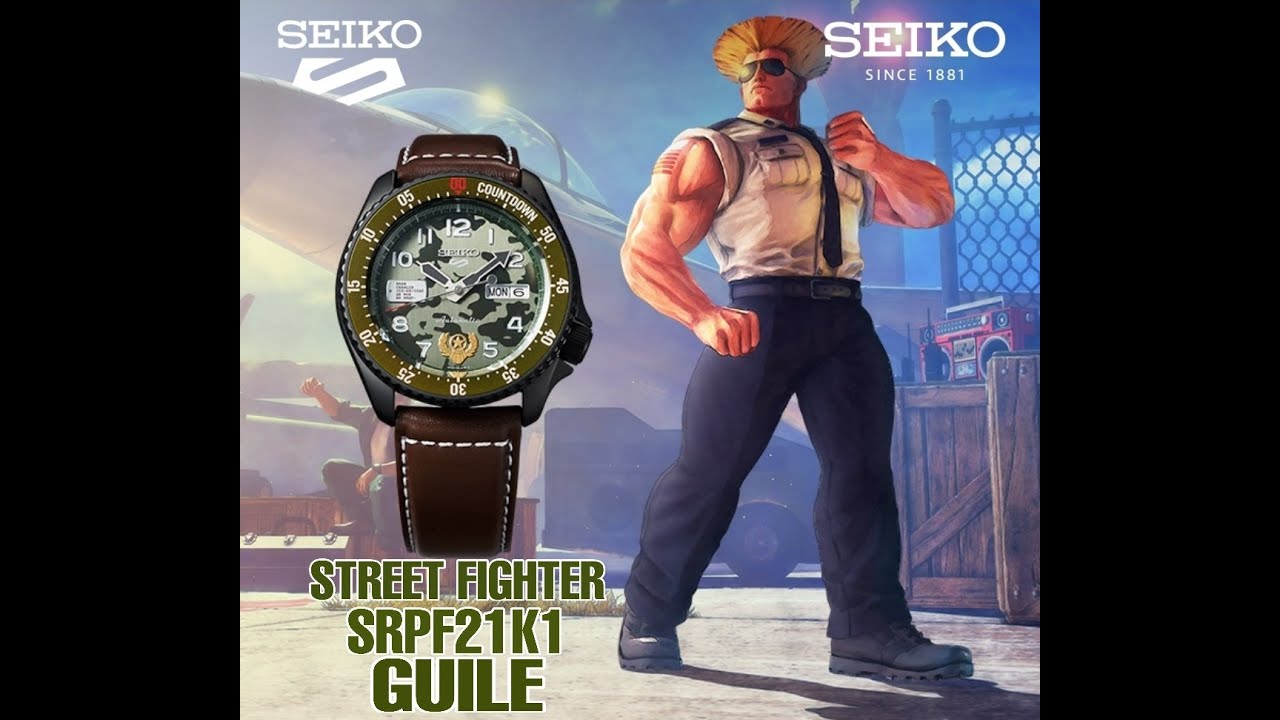 Reseña Seiko 5 Sports Automático SRPF21 K1 Guile Edición Especial Street Fighter V 2020 – en español