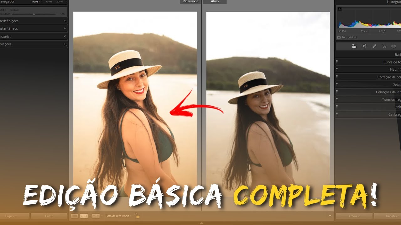 Edição básica COMPLETA | Editei uma FOTO do ensaio na PRAIA - Adobe Lightroom + Photoshop