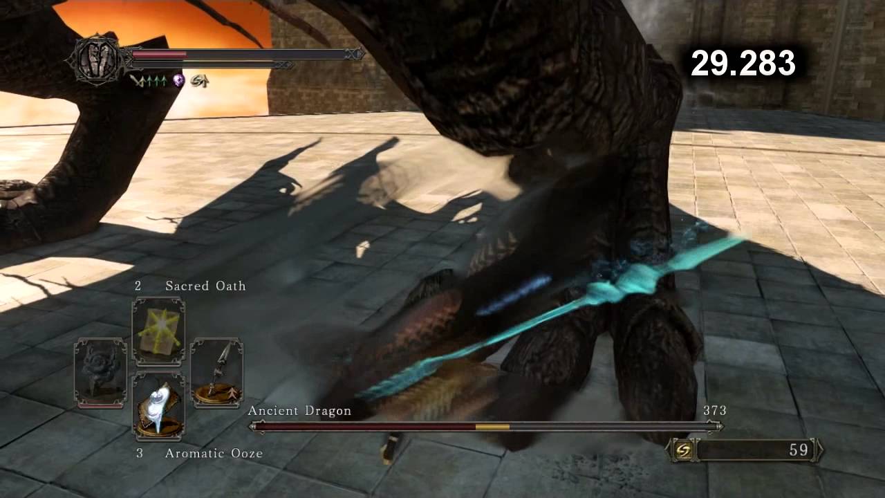 Dark Souls II - Ancient Dragon vs Santier's Spear