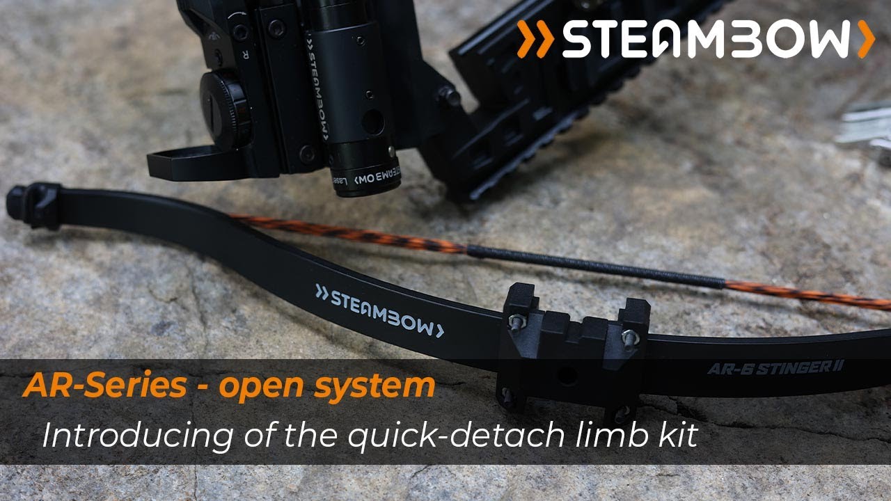 Introducing Steambow's quick-detach limb upgrade kits for the AR-6 Stinger II crossbow range