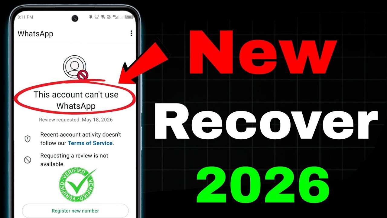 Ban Whatsapp Problem New Solution 2026 ✅(100% Working) | This account can't use Whatsapp New 2026