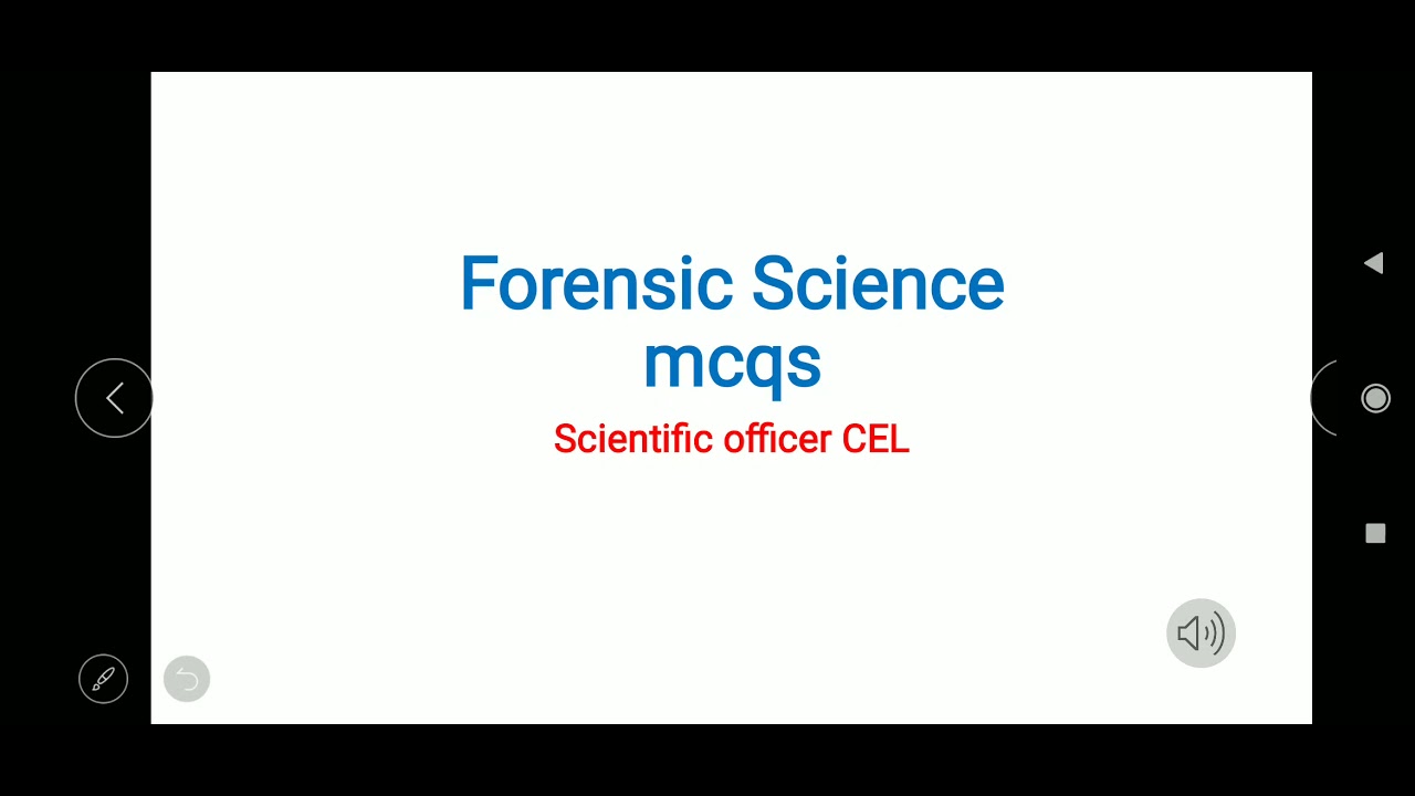 Forensic science MCQs, scientific officer CEL