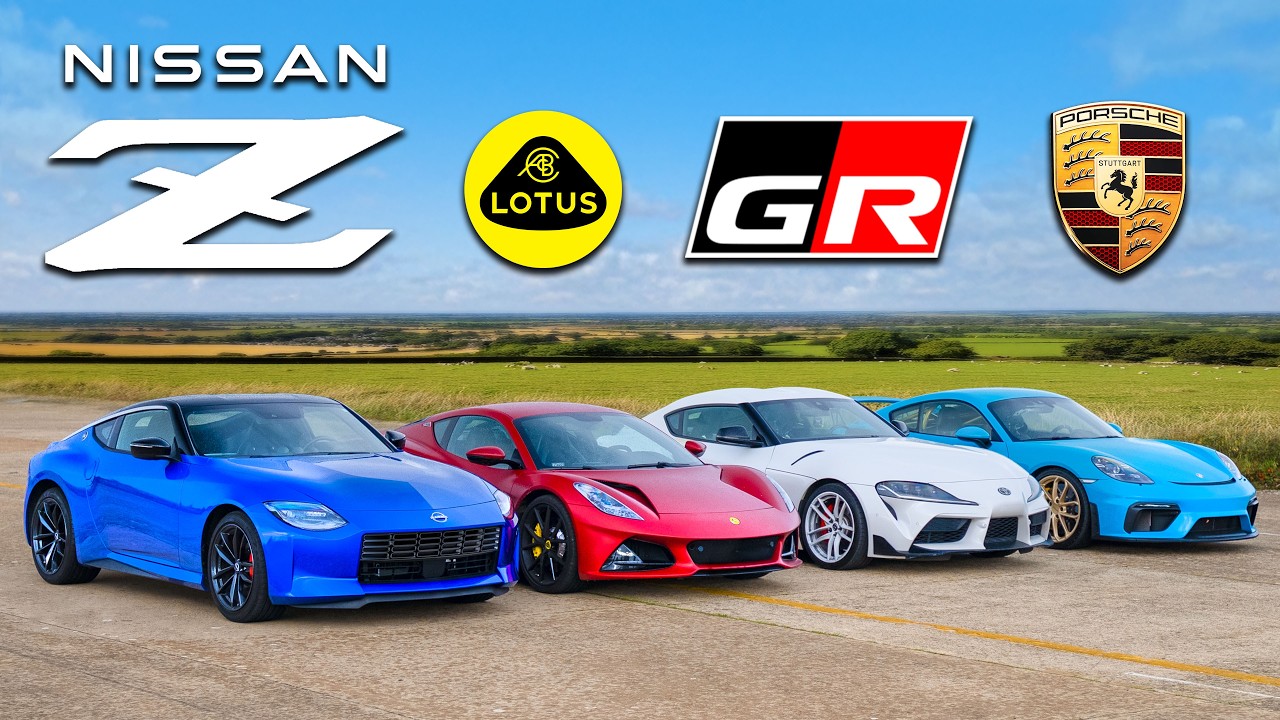 Кто победит в заезде: Nissan Z против Porsche GT4 RS против Toyota Supra против Lotus Emira?