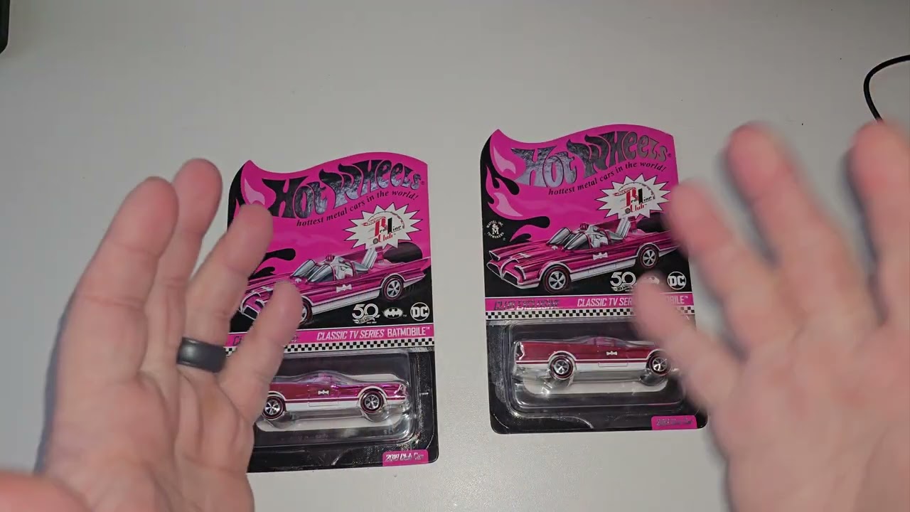 Hot Wheels RLC Party Club CLASSIC TV SERIES '66 BATMOBILE  PINK  opening and review