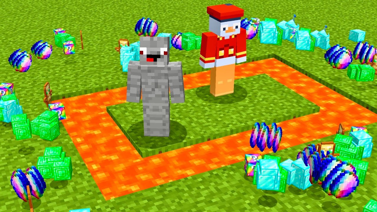 DER LETZTE ÜBERLEBENDE IM LAVA KREIS GEWINNT in Minecraft !!