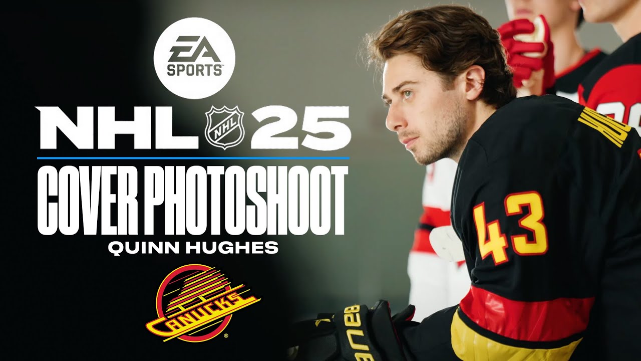 Куинн Хьюз на обложке NHL 25 (за кулисами)