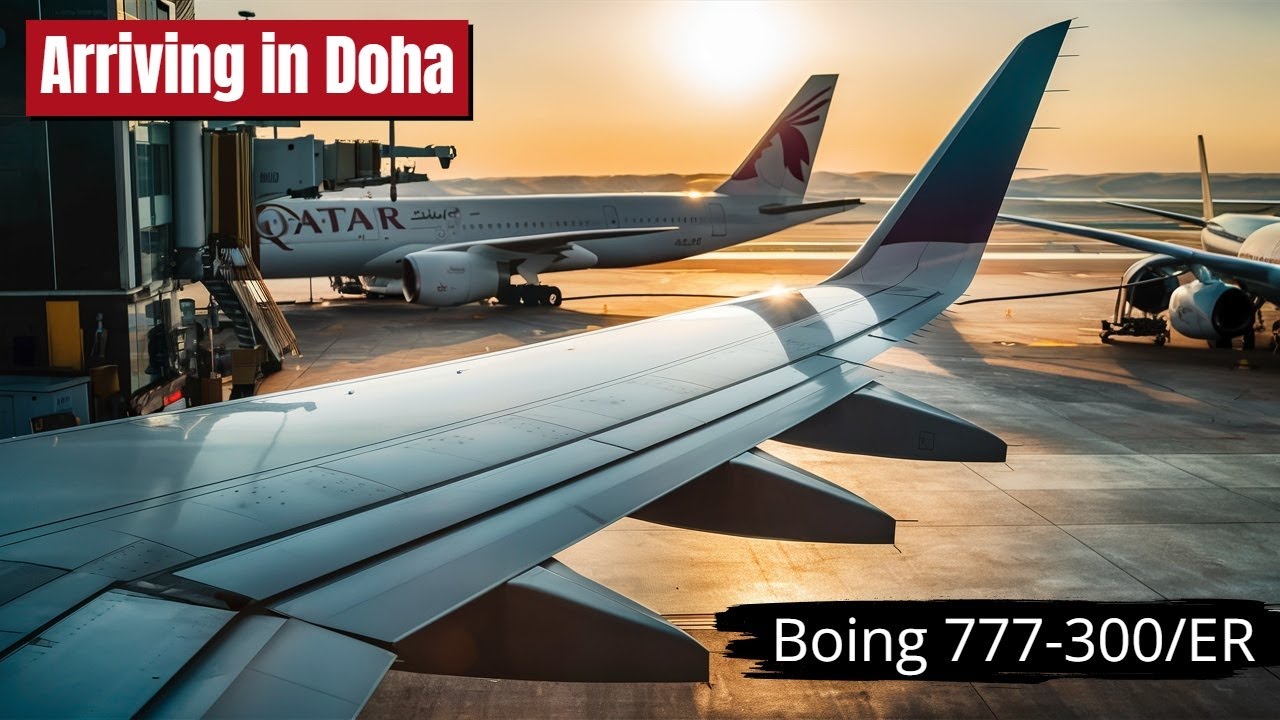 Wing View of a Soft Landing at Hamad Airport on my last flight from Brazil