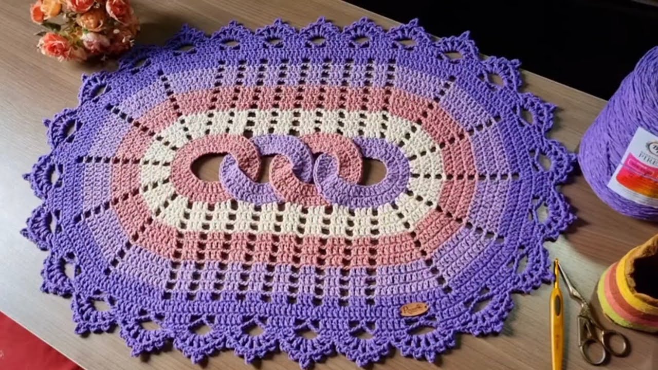 Tapete oval Argolas / Passo a Passo/ @Rogercroche