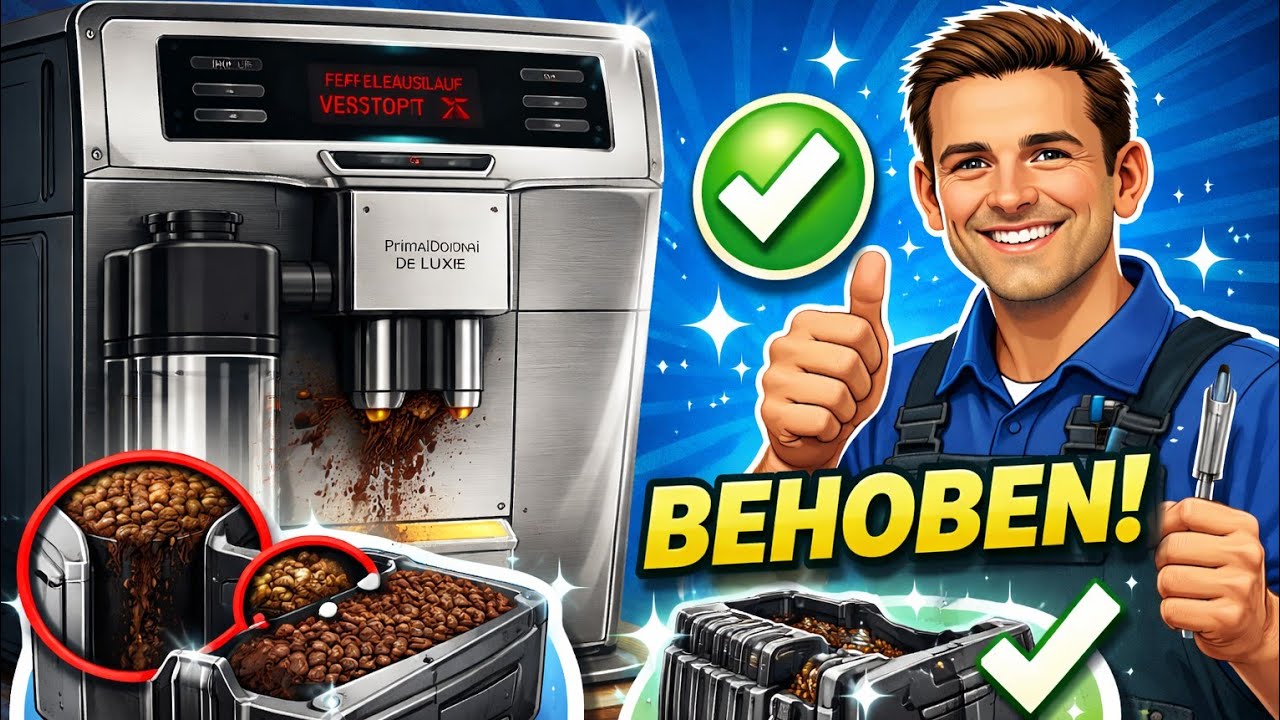 DeLonghi PrimaDonna Kaffeeauslauf Verstopfung behoben 