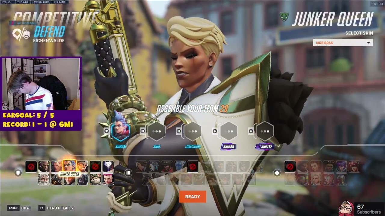 22 тысячи урона! РОМАНСКАЯ КОРОЛЕВА-ЮНКЕРША, ГЕЙМПЛЕЙ OVERWATCH 2, 16 СЕЗОН, ТОП-500
